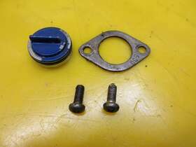 02112-05128 Suzuki 1987-1990 Lt500r Quadracer Oem Exhaust Power Valve Cap Retainer And Screws