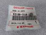 Kawasaki Ninja ZX6 ZX7 ZX9R KLX300 EN650 Vulcan Oem 2.65T Valve Shim 92180-1020. Fixed Price $9.99.
