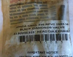 Kibblewhite Black Diamond Exhaust Valve #30-30083 Honda XR250R/XR250L. Fixed Price $44.99.