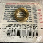 Kibblewhite Valve Seat 1.024" Od X .709" Id .354" Tall 10-SB260 C630. Fixed Price $27.95.