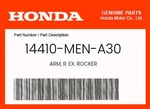 Honda Genuine Arm, R. Ex. Rocker 14410-MEN-A30. Fixed Price $89.35.