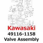 New Kawasaki Genuine Valve Assembly 49116-1158 Direct From Japan. Fixed Price $126.99.
