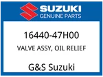 Suzuki Oem Part 16440-47H00 Valve Assy, Oil Relief. Fixed Price $68.44.
