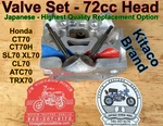 Valves - 72CC Japanese Kitaco Set Honda CT70H SL70 XL70 CL70 ATC70 TRX70. Fixed Price $60.00.