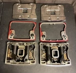 Jims Rolling Rocker Arms 1045RR With 92 Up Harley Evo Boxes Chrome & Red. Fixed Price $675.00.