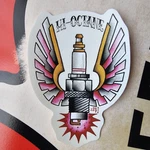 Winged Spark Plug Sticker Decal Hot Rod Custom Motorcycle Car Truck Van Chopper. Fixed Price $7.99.