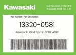 Kawasaki Genuine Lever-assy 13320-0581. Fixed Price $67.71.