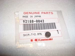 Nos Kawasaki 2004-2005 KX250 Shim T=2.975 92180-0042. Fixed Price $9.99.
